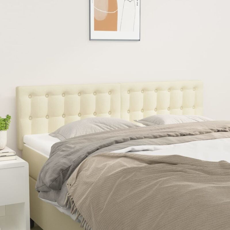 vidaXL Têtes de lit 2 pcs Crème 72x5x78/88 cm Similicuir