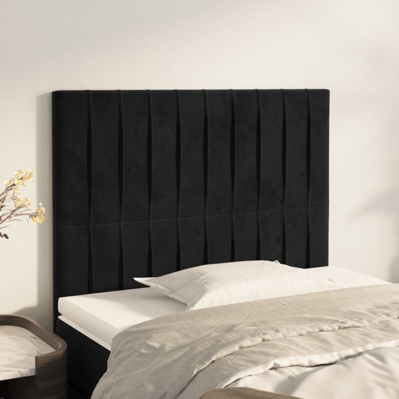 Têtes de lit 2 pcs Noir 90x5x78/88 cm Velours - Vidaxl