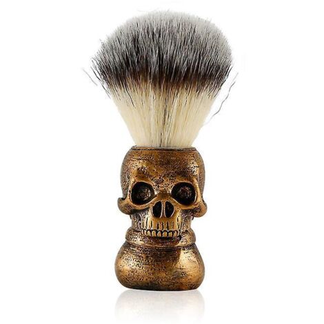 tte De Mort Poigne Blaireau (or) Salon De Coiffure Barbe Blaireau Outils De Beaut Pour Hommes Soins Du Visage Quotidiens Pour Hommes