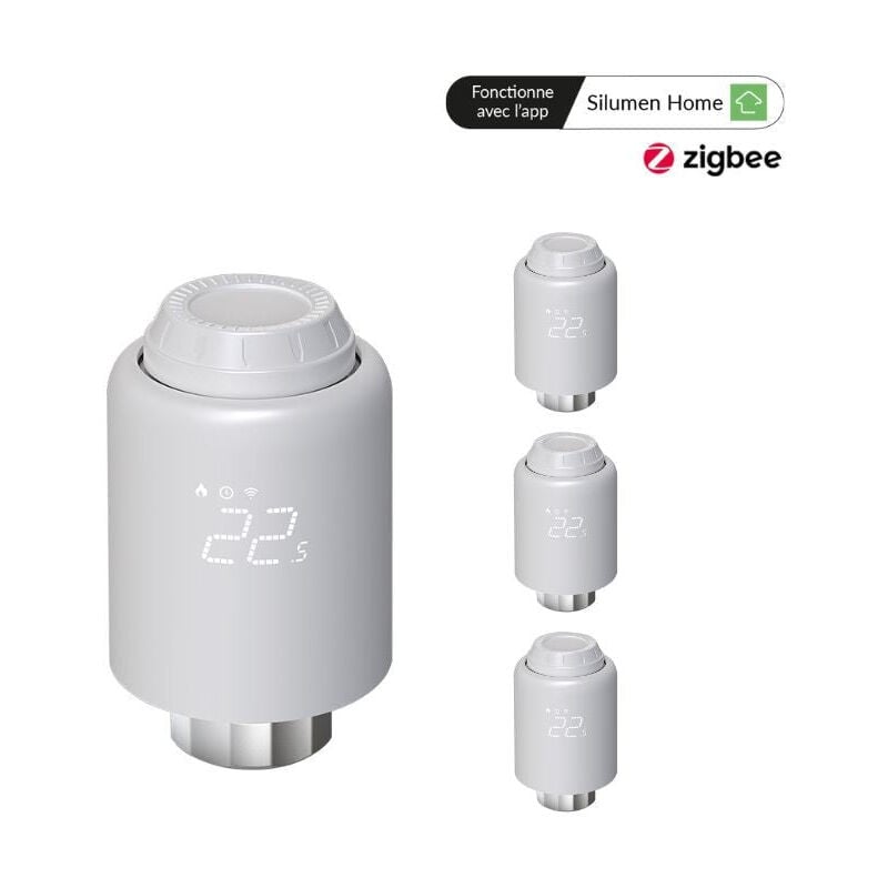 Silamp - Tête Thermostatique Connectée ZigBee Universelle (Lot de 4) - si