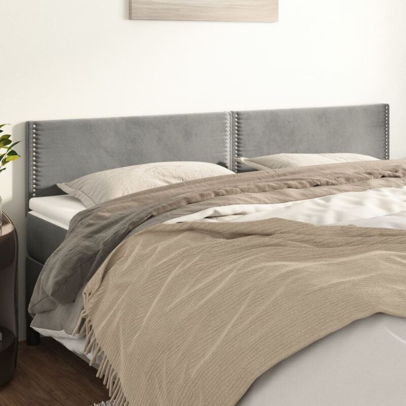 Têtes de lit 2 pcs Gris clair 80x5x78/88 cm Velours vidaXL