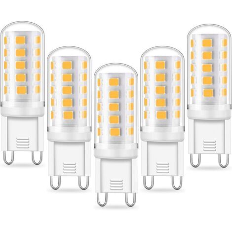 TTIO Ampoule G9 LED 5W Equivalent 33W 40W G9 Halogène, 420LM, Mini Lampe, Blanc Chaud 3000K, Sans Scintillement, AC220-240V, NON-Dimmable, Lot de 5 [Classe énergétique A+]