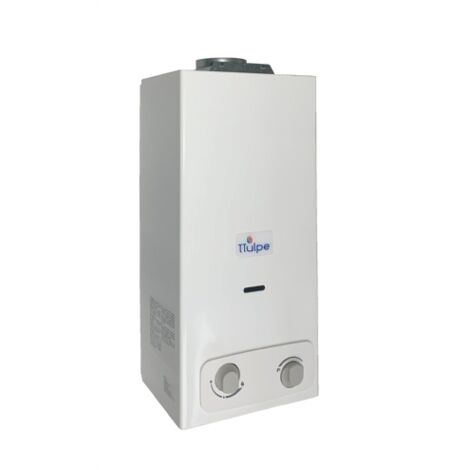 Ttulpe – Chauffe-eau gaz instantané 6L/min – Allumage par pile – Bas NOx 30-37 mbar – Pression d'eau minimale 0,2 bar – Classe énergétique A+