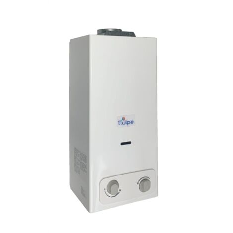 Ttulpe – Chauffe-eau gaz propane instantané 6L – Allumage par pile – Bas NOx 50 mbar – Débit 2,5 à 6L/min – Installation intérieure facile