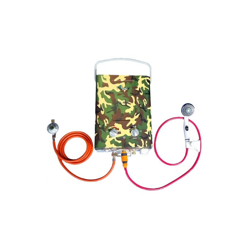 Ttulpe - Outdoor HD-6 P50 camo chauffe-eau portable instantané, gaz propane, allumage par piles, Bas NOx