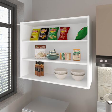 TU HOME Armoire Murale Chinle en Mélamine avec Rangement Ouvert, Blanc
