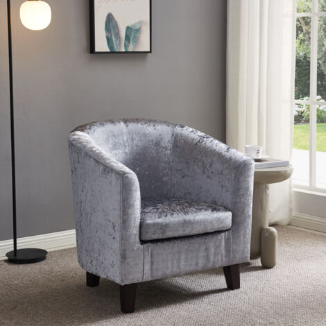 Tub chair Crush Velvet Grey