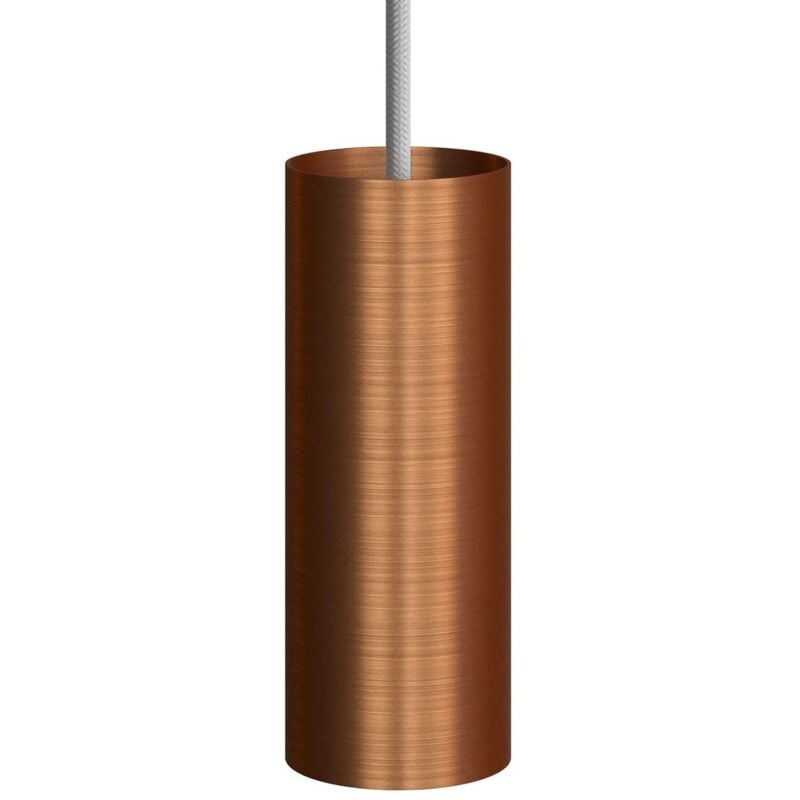 Tub-E14, tubo in metallo per faretto con portalampada doppia ghiera E14