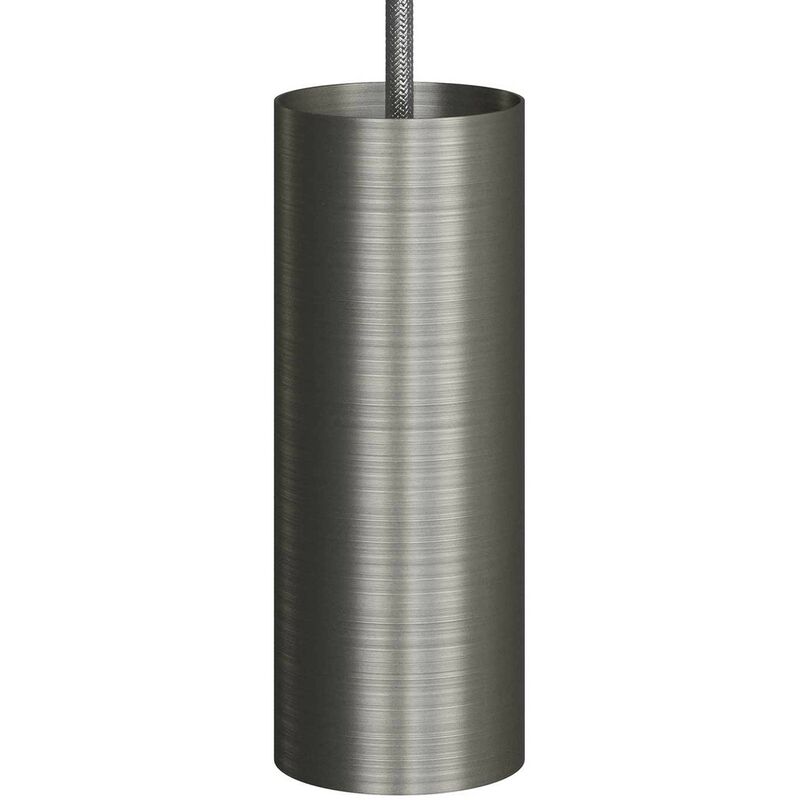 

Creative Cables - Tub-E14, tubo de metal para foco con portalámparas doble arandela E14 | Titanio satinado - Titanio satinado
