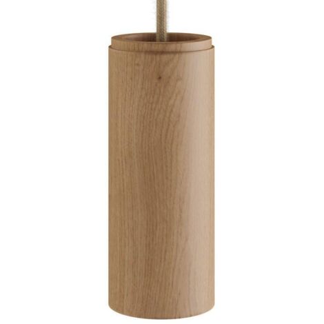 Tub-E14, tubo in legno per faretto con portalampada doppia ghiera E14