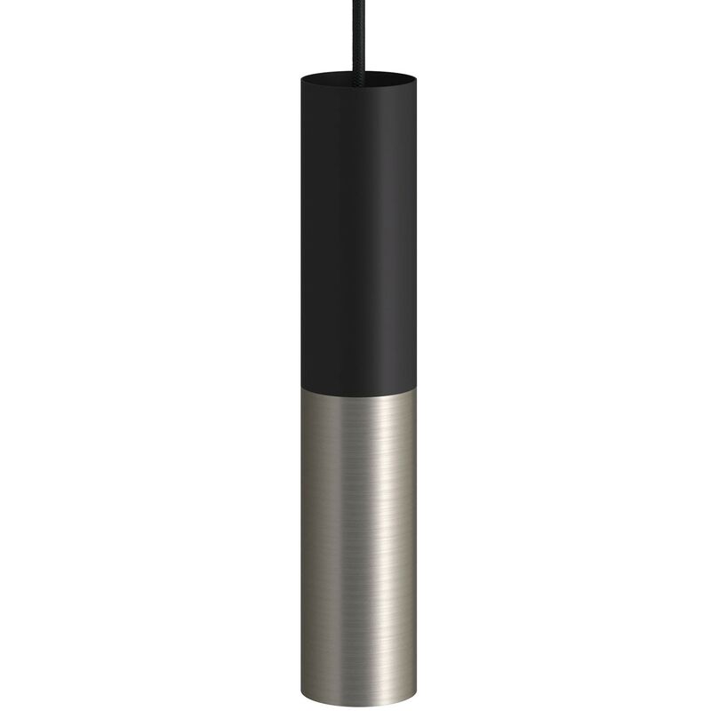 

Creative Cables - Tub-E14, tubo metálico doble para foco con portalámparas E14 de doble casquillo | Negro - Titanio satinado - Negro - Titanio