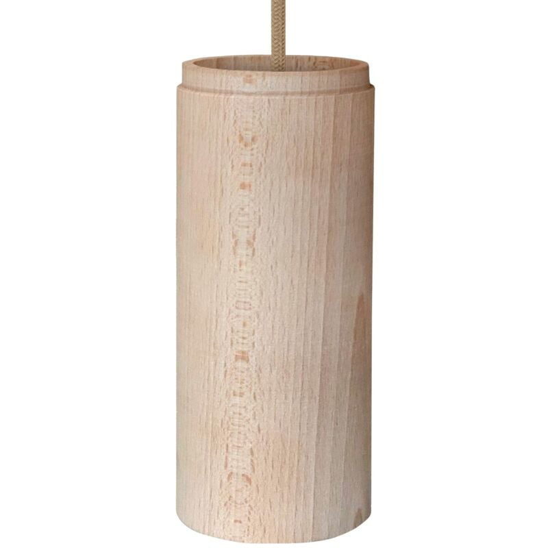 Tub-E27, paralume in legno per lampada a faretto con portalampada doppia ghiera E27