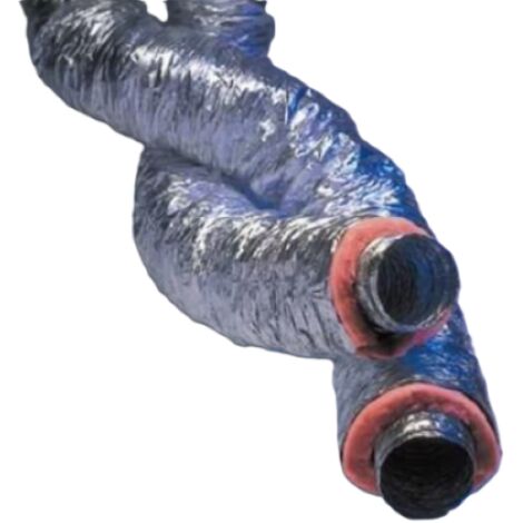 Tubazione flessibile isolata in alluminio e poliestere i-26 spessore 25mm diametro 152mm lunghezza 10metri systemair 80813