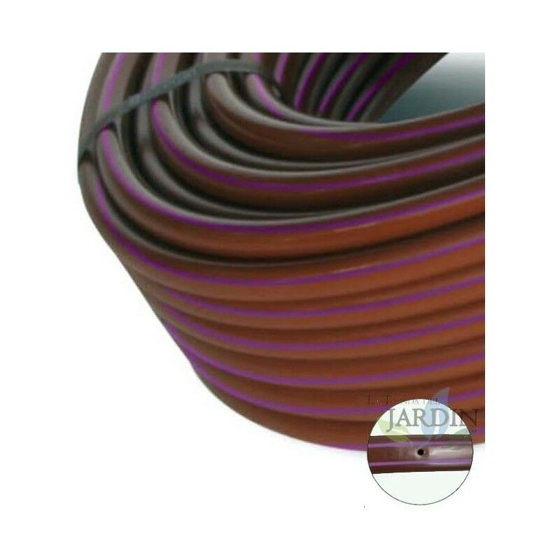 Suinga - Tuyau à bande violet 16mm à 33cm séparation par dripper autorégulant, marron avec bandes violettes 100 mètres