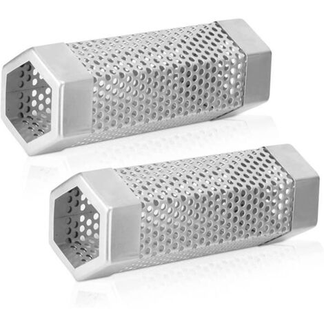 Tube à fumée - Inox - 2 pièces - Compatible avec tous les grils - Design hexagonal - Acier inoxydable 304