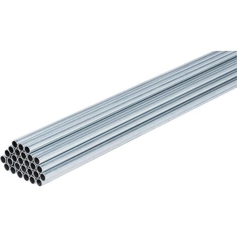Tube acier électrozingué Ø35x1,5 en barre de 2 métres - Lot de 9 unités