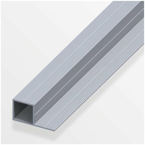 Tube carré aluminium brut 1m – Section 3.75 x 1.95 cm – Surface rainurée – Pour connecteurs en milieu humide – Alfer