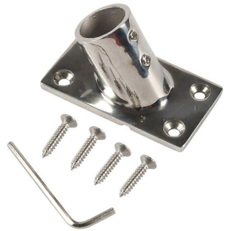 Tube carré en acier inoxydable pour support de yacht, embase à bride métallique, rail durable résistant.