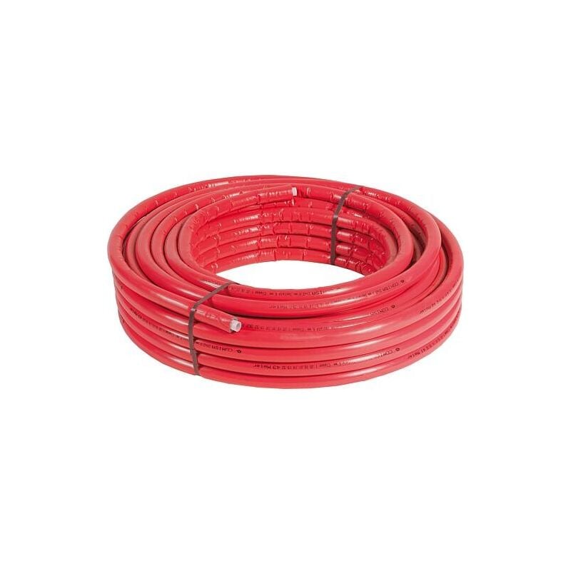 Tube composite en métal en rouleaux 26x3mm avec Isolation en rouge 6mm, Cond. 50m