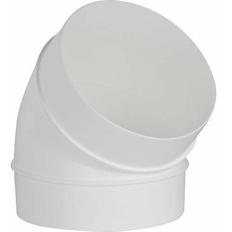 Tube coude rond DN 125, 45° , blanc