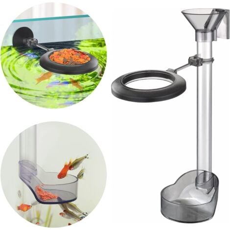 HOUHENCE Tube d'alimentation Assemblé, Tube d'alimentation pour Aquarium, Deux Positions d'alimentation pour Les Poissons SupéRieurs Et InféRieurs (21-37cm)