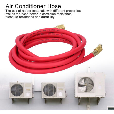 [Tube de Chargement de Réfrigérant] Tube d'Addition de Fluorure pour Réparation de Climatisation Automobile (pour R410, Joint Cuivre + Tuyau Caoutchouc, 3m)