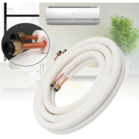 Tube de climatiseur - FOLAYA - 3M - Cuivre isolé - 1/4\'\' et 3/8\'\' - Utilisation intérieure
