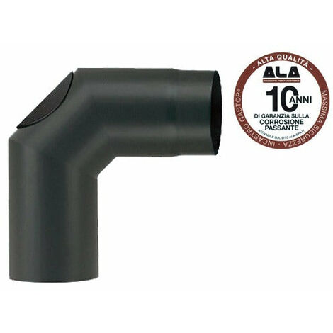 Tube de coude à 90 ° pour poêles avec porte d'inspection Ala Aeternum Top 12cm