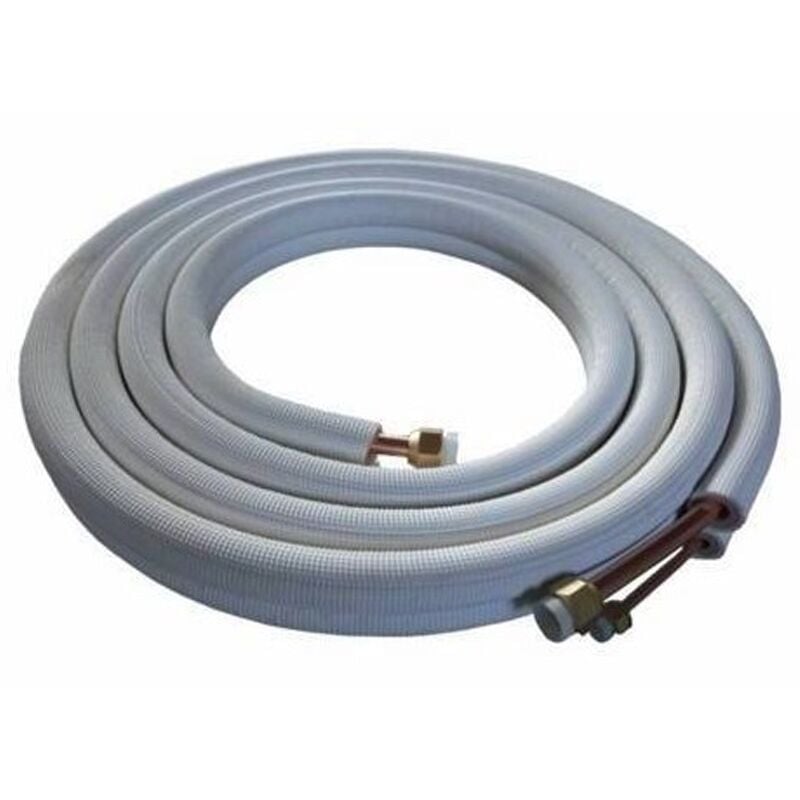 Reporshop - Tube de cuivre isolé bipolaire 3/8 5/8 + noix 5 mètres