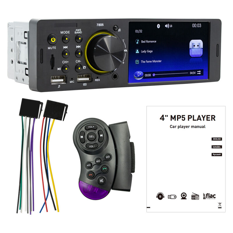 LIFCAUSAL Autoradio 1 DIN 4.1'' Bluetooth MP5 - Radio FM, Lecteur TF/Clé USB, Charge USB, Appel Mains Libres, Caméra de Recul et Commande au Volant