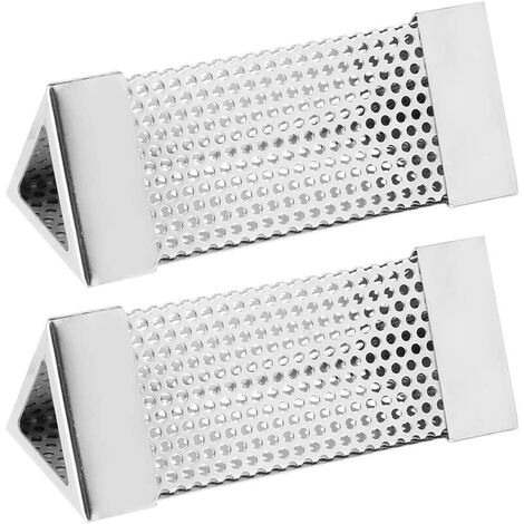 Tube de fumoir à granulés qualité supérieure 2Pcs BBQ Grill Tube maille granulés Boîte à fumée 6in Accessoire de barbecue acier inoxydable pour tout gril ou fumeur, fumage à chaud ou à froid(1#)