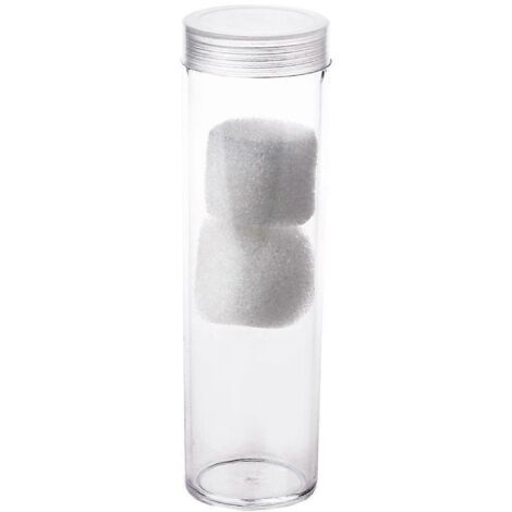 Tube de rangement rond en plastique avec bouchon à visser pour pièces de 27 mm ou capsules de rangement