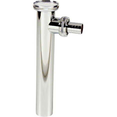 Tube de reglage, laiton chrome avec raccord 3/4" 32 x 200 mm avec entree 90°