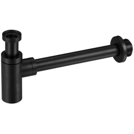 Tube de siphon universel noir  pour évier, siphon en acier inoxydable, 1 1/4 x 32 mm, noir mat