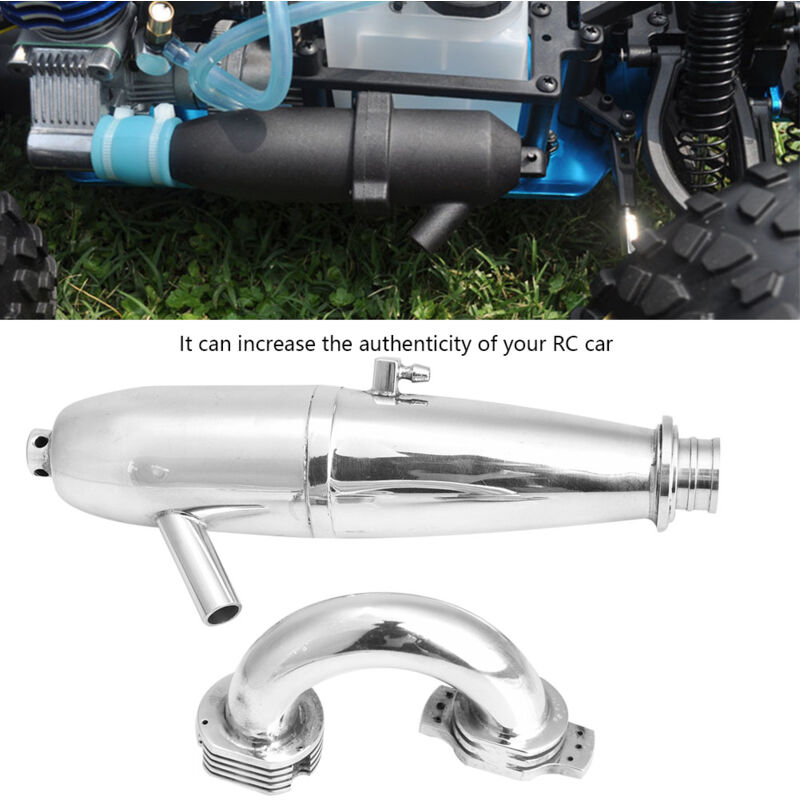 Ugreat - Tube d'échappement double pour voiture hsp Redcat 1/8 rc pour moteur sh go 21/28CXP