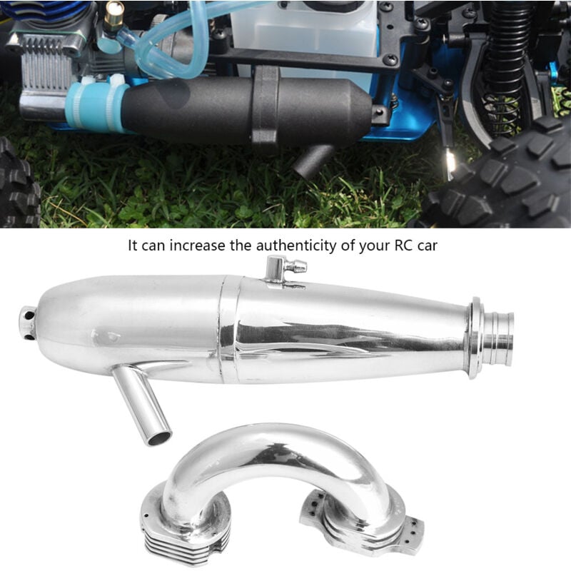 Treetalk - Tube d'échappement double pour voiture hsp Redcat 1/8 rc pour moteur sh go 21/28CXP