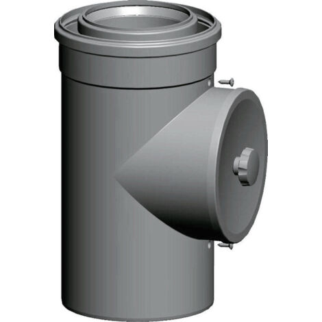 Tube d'échappement / ventilation blanche pour loup, à emboîter avec ouverture de révision DN110/160 L : 250 mm