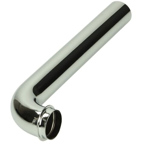 Tube d'évacuation lavabo 90° avec rebord 32 x 250 mm chromé