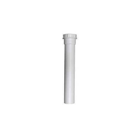 Tube d'évacuation PVC Ø 40 mm – Longueur 250 mm – Raccord à écrou d'accouplement pour siphon – Plastique blanc – Sanitop Wingenroth