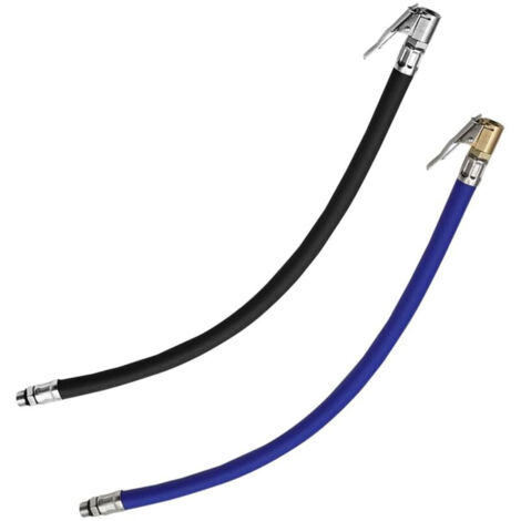 Tube D'Extension de Gonfleur de Pneu, 2 Pièces Tuyau de Gonflage Pneu Voiture, Tuyau Gonflage Pneu, pour Pneus de Voiture Pneus de Vélo Compresseurs d'air Pompes à Air, 14.56in Bleu & 14.56in