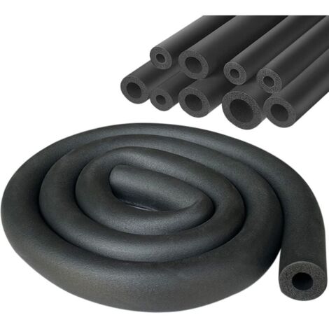 Tube D'isolation Isolation Tuyaux Chauffage Ø 19 mm Isolation de Tuyau 1.8m Tuyau D'isolation pour Chauffage et Tube Climatisation (Noir, 19mm)