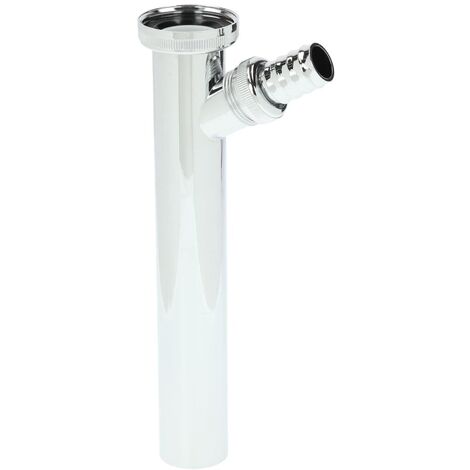 Tube écrou 1 1/4 avec piquage lg 200 mm laiton chromé