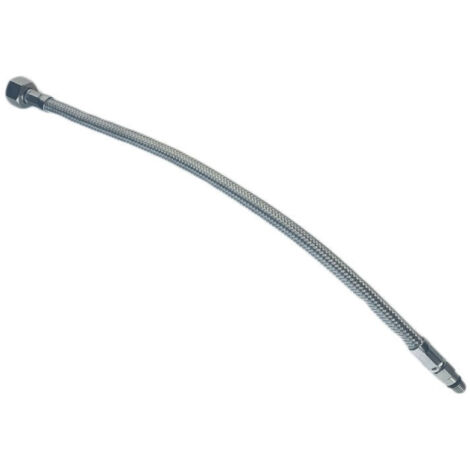 Tube en acier inoxydable chromé pour mitigeur diamètre 8 mm x 35 cm raccord f3 / 8