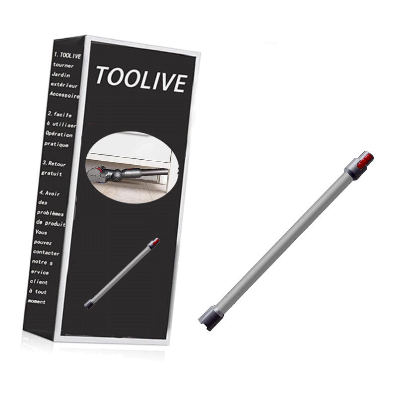 Toolive - Tube d'extension de Rechange pour Dyson v11 V15 V10 V7 V8 Aspirateur Sans Fil, Tube Rallonge en Aluminium Baguette Extensible(Gris )46 cm