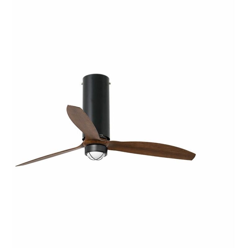 

TUBE FAN Ventilador de techo negro mate/madera con motor DC con luz - NEGRO MATE