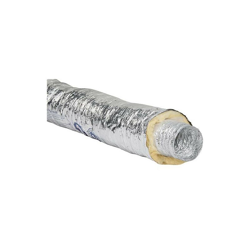 Tube flexible aluminium isolé NW125, longueur 10m, épaisseur d'isolation 25mm