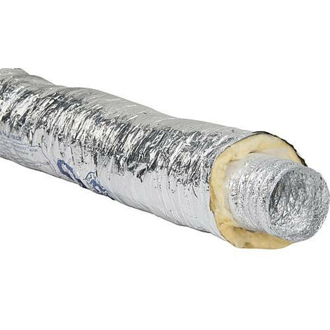 Tube flexible aluminium isolé NW100, longueur 10m, épaisseur d'isolation 25mm
