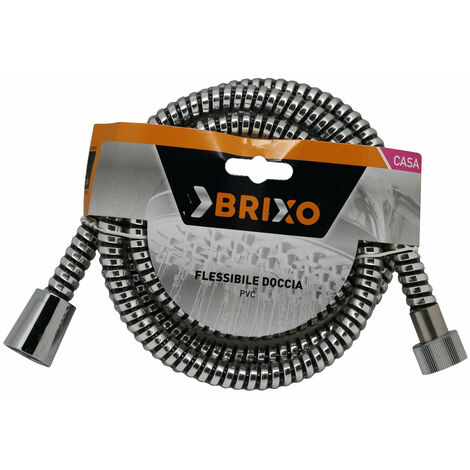 Tube flexible chromé pour douche caoutchoutée Brixo Black 150 cm