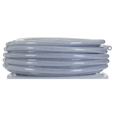 Tube flexible PVC renforcé, Ø 10mmx16mm, 25m, pour Produit chimique, Air comprimé, Alimentation, Liquide, Eau ( Prix pour Bobine de 25 Mètres )