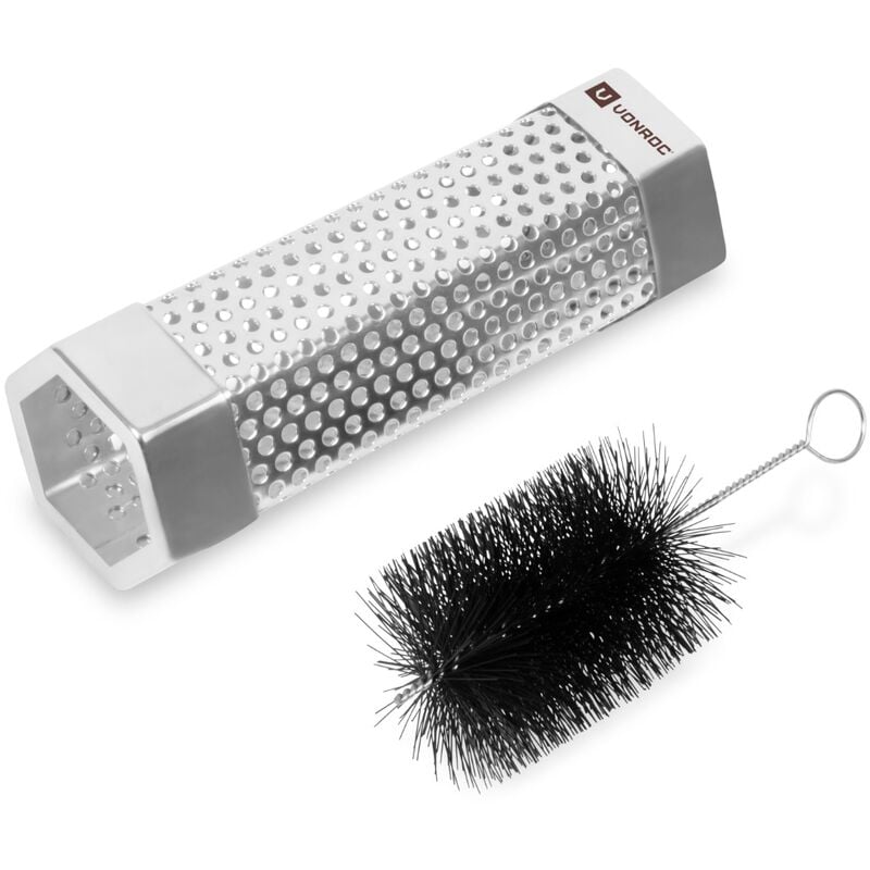 Vonroc - Tube fumoir bbq – acier inoxydable- brosse de nettoyage incluse